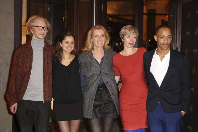 Daniel Mühe, Sarah Alles, Maria Furtwängler, Anna Stieblich und Jerry Hoffmann bei der Premierenparty des Theaterstücks Alles muss glänzen - The Homemaker im Restaurant Grosz. Berlin, 25.02.2017 Foto:xS.xGabschx xFuturexImage
