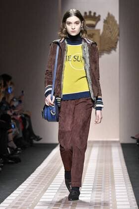 Milan woman s Fashion Week Fall Winter 2017 2018. Milano Moda donna , autunno inverno 2017 2018 . Trussardi fashion show Pictured: model  Copyright: xRiccardoxGiordanoxSickix xIPAx xFotosickix