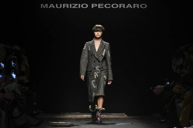 Milan woman s Fashion Week Fall Winter 2017 2018. Milano Moda donna , autunno inverno 2017 2018 . Maurizio Pecoraro fashion show Pictured: model  Copyright: xRiccardoxGiordanoxSickix xIPAx xFotosickix