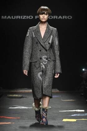 Milan woman s Fashion Week Fall Winter 2017 2018. Milano Moda donna , autunno inverno 2017 2018 . Maurizio Pecoraro fashion show Pictured: model  Copyright: xRiccardoxGiordanoxSickix xIPAx xFotosickix
