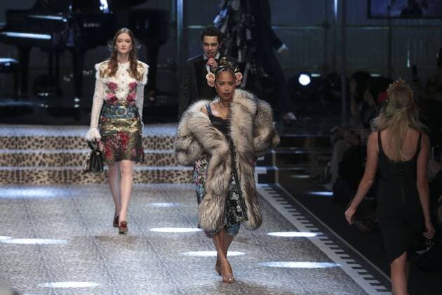 Milan woman s Fashion Week Fall Winter 2017 2018. D&G Fashion Show Pictured: model  Copyright: xSickix xIPAx xFotosickix