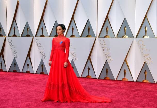 Actress Ruth Negga arrives on the red carpet for the 89th annual Academy Awards at the Dolby Theatre in the Hollywood section of Los Angeles on February 26, 2017.  LAP2017022633 KEVINxDIETSCH