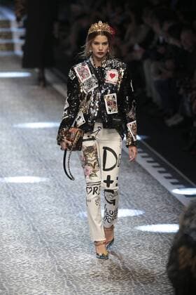 Milan woman s Fashion Week Fall Winter 2017 2018. D&G Fashion Show Pictured: model  Copyright: xSickix xIPAx xFotosickix