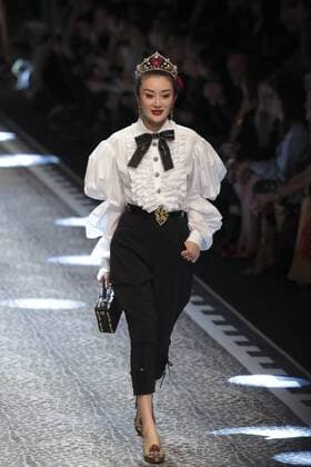 Milan woman s Fashion Week Fall Winter 2017 2018. D&G Fashion Show Pictured: model  Copyright: xSickix xIPAx xFotosickix