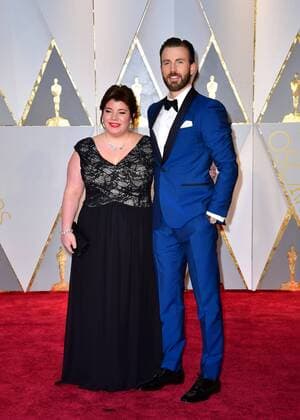 Actor Chris Evans and sister Carly Evans arrive on the red carpet for the 89th annual Academy Awards at the Dolby Theatre in the Hollywood section of Los Angeles on February 26, 2017.  LAP2017022729 KEVINxDIETSCH