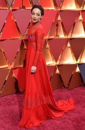 Actress Ruth Negga arrives on the red carpet for the 89th annual Academy Awards at the Dolby Theatre in the Hollywood section of Los Angeles on February 26, 2017.  LAP20170226852 JIMxRUYMEN