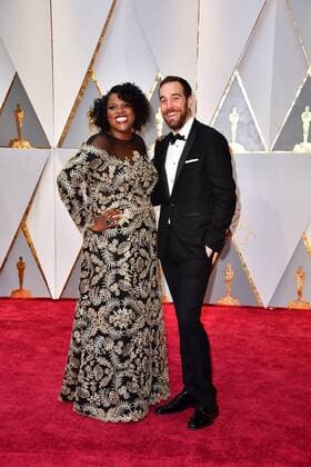 Joi McMillon (L) and Nat Sanders arrive on the red carpet for the 89th annual Academy Awards at the Dolby Theatre in the Hollywood section of Los Angeles on February 26, 2017.  LAP2017022816 KEVINxDIETSCH