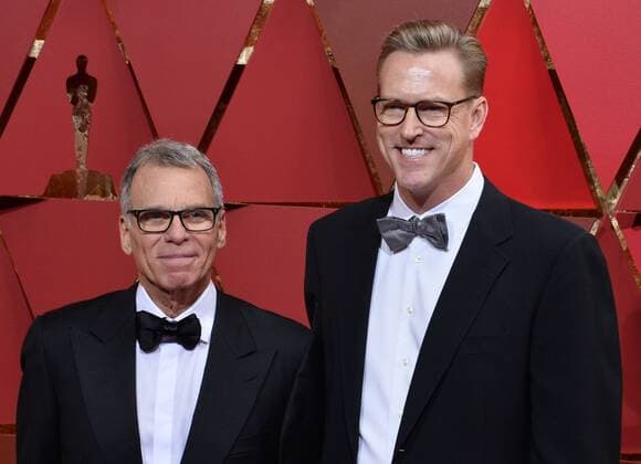 Producer David Permut (L) and John Seiber arrive on the red carpet for the 89th annual Academy Awards at the Dolby Theatre in the Hollywood section of Los Angeles on February 26, 2017.  LAP20170226427 JIMxRUYMEN
