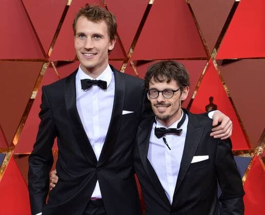 (L-R) Timo von Gunten and Giacun Caduff arrive on the red carpet for the 89th annual Academy Awards at the Dolby Theatre in the Hollywood section of Los Angeles on February 26, 2017.  LAP20170226428 JIMxRUYMEN