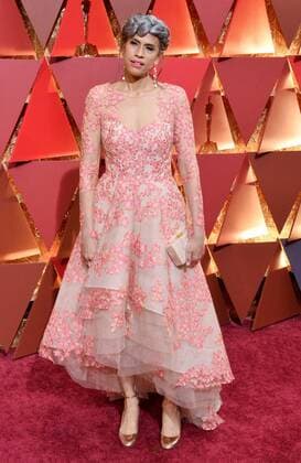 Producer Mimi Valdez arrives on the red carpet for the 89th annual Academy Awards at the Dolby Theatre in the Hollywood section of Los Angeles on February 26, 2017.  LAP20170226081 JIMxRUYMEN