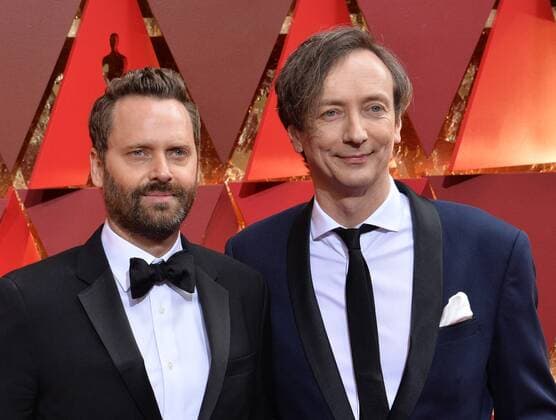 Composers Dustin O Halloran and Volker Bertelman arrive on the red carpet for the 89th annual Academy Awards at the Dolby Theatre in the Hollywood section of Los Angeles on February 26, 2017.  LAP20170226430 JIMxRUYMEN