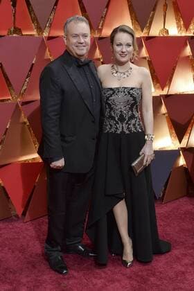 Visual effects artist Neil Corbould (L) and guest arrive on the red carpet for the 89th annual Academy Awards at the Dolby Theatre in the Hollywood section of Los Angeles on February 26, 2017.  LAP20170226440 JIMxRUYMEN