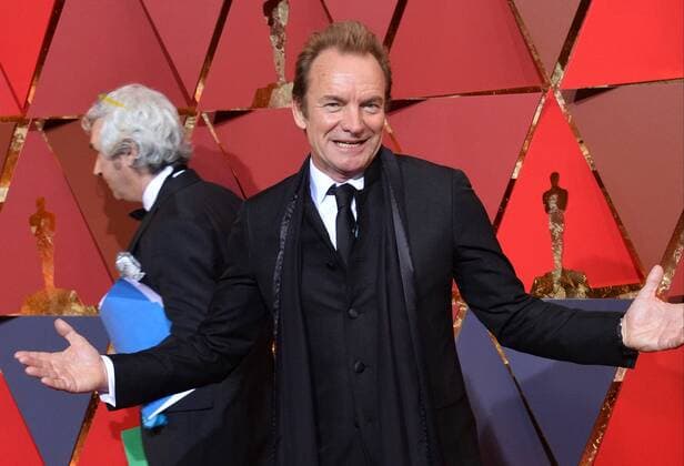 Musician Sting arrives on the red carpet for the 89th annual Academy Awards at the Dolby Theatre in the Hollywood section of Los Angeles on February 26, 2017.  LAP20170226087 JIMxRUYMEN