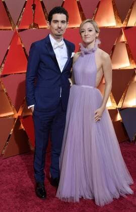 Director Damien Chazelle and actress Olivia Hamilton arive on the red carpet for the 89th annual Academy Awards at the Dolby Theatre in the Hollywood section of Los Angeles on February 26, 2017.  LAP20170226982 JIMxRUYMEN