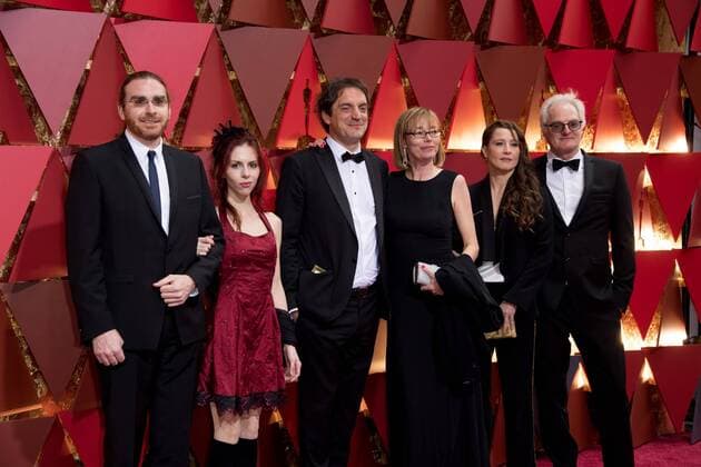 Feb 26, 2017 - Hollywood, California, U.S - Oscar nominees, Bernard Gareipy, Sylvain Bellemare and Claude La Haye, arrive with guests on the red carpet of The 89th Oscars® at the Dolby Theatre in Hollywood, CA on Sunday, February 26, 2017. Hollywood U.S - ZUMAz03_ 20170226_sho_z03_261 Copyright: xAMPASx