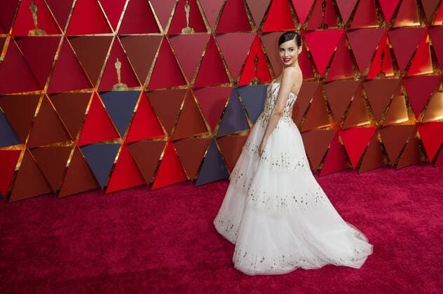 (170227) -- LOS ANGELES, Feb. 26, 2017 -- Actress Sofia Carson arrives for the red carpet of the 89th Academy Awards at the Dolby Theater in Los Angeles, the United States, on Feb. 26, 2017. )(gj) U.S.-LOS ANGELES-OSCAR-RED CARPET YangxLei 