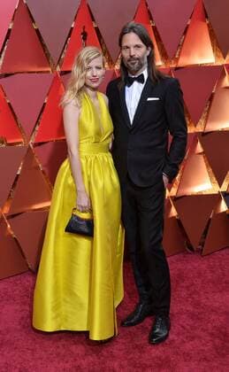 Cinematographer Linus Sandgren (R) and guest arrive on the red carpet for the 89th annual Academy Awards at the Dolby Theatre in the Hollywood section of Los Angeles on February 26, 2017.  LAP20170226495 JIMxRUYMEN