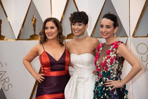 Feb 26, 2017 - Hollywood, California, U.S - Oscar nominees, Kahane Cooperman and Raphaela Neihausen, and Brianna Perez arrive on the red carpet of The 89th Oscars at the Dolby Theatre in Hollywood, CA on Sunday, February 26, 2017. Hollywood U.S - ZUMAz03_ 20170226_sho_z03_228 Copyright: xAMPASx