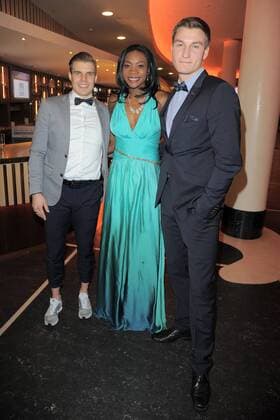 Julian Reus, Sosthene Moguenara, Thomas Roehler Ankunft zur Premiere URBAN RECORDS im Kino Zoo Palast in Berlin, am 27.02.2017