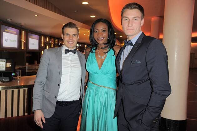 Julian Reus, Sosthene Moguenara, Thomas Roehler Ankunft zur Premiere URBAN RECORDS im Kino Zoo Palast in Berlin, am 27.02.2017