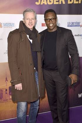 Jens Keller und Pablo Thiam bei der Weltpremiere des Imagefilms Urban Records zur Leichtathletik-EM Berlin 2018 im Zoo Palast. Berlin, 27.02.2017 Foto:xF.xKernx xFuturexImage