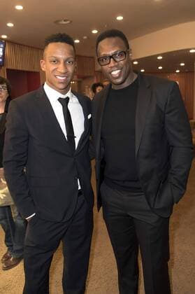 Raphael Holzdeppe und Pablo Thiam bei der Weltpremiere des Imagefilms Urban Records zur Leichtathletik-EM Berlin 2018 im Zoo Palast. Berlin, 27.02.2017 Foto:xF.xKernx xFuturexImage