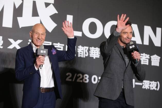 TAIPEI, CHINA - FEBRUARY 28: English actor Patrick Stewart (L), Australian actor and singer Hugh Jackman attend the press conference of American director James Mangold s film Logan on February 28, 2017 in Taipei, Taiwan of China.  Copyright: xVCGx CFP500759157