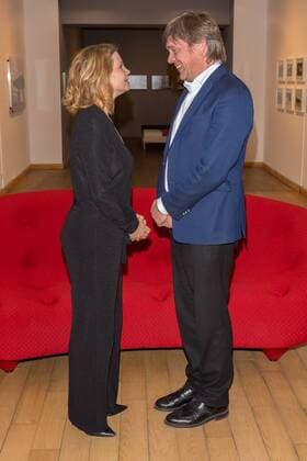 Annette Frier und Wolfgang Bergmann (Geschaeftsfuehrer ARTE D) - Premiere der 10-teiligen ARTE Doku-Reihe Ach, Europa! im Maison de France in Berlin am 28.02.2017. ARTE Doku-Reihe Ach, Europa!