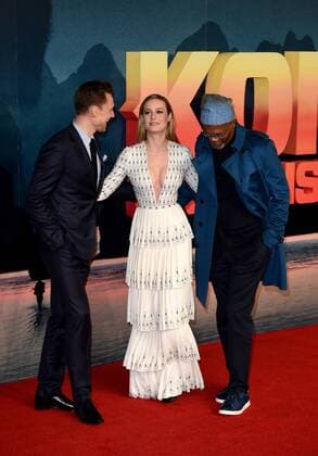 . 28 02 2017. London, United Kingdom. Tom Hiddleston, Brie Larson, Samuel L Jackson attends the European Premiere Of Kong: Skull Island in Leicester Square.  xKatexGreenx xi-Imagesx IIM-14541-0047