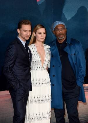 . 28 02 2017. London, United Kingdom. Tom Hiddleston, Brie Larson, Samuel L Jackson attends the European Premiere Of Kong: Skull Island in Leicester Square.  xKatexGreenx xi-Imagesx IIM-14541-0049