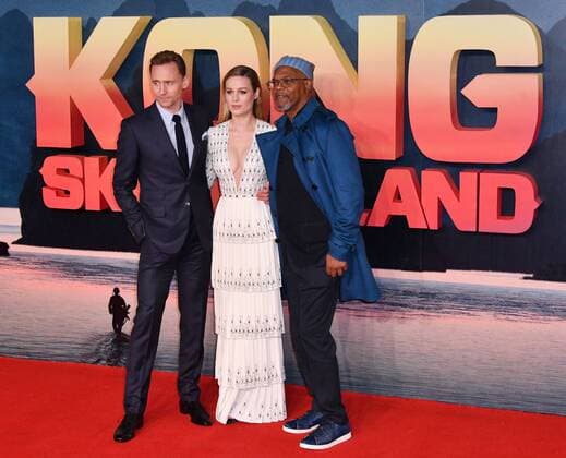 . 28 02 2017. London, United Kingdom. Tom Hiddleston, Brie Larson, Samuel L Jackson attend Kong Skull Island European film premiere. Premiere of King Kong origins story, focusing on the famous beast s world, at Cineworld Leicester Square, London  xNilsxJorgensenx xi-Imagesx IIM-14549-0046