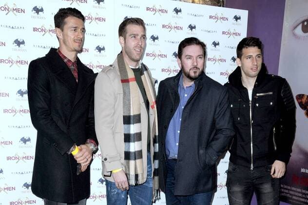 Portuguese professional footballer Jose Fonte, Spanish professional footballer Adrian and Argentine professional footballer Jonathan Calleri attend the UK Premiere of Iron Men at the Genesis Cinema in Mile End, London. MARCH 2nd 2017  TSTx17263