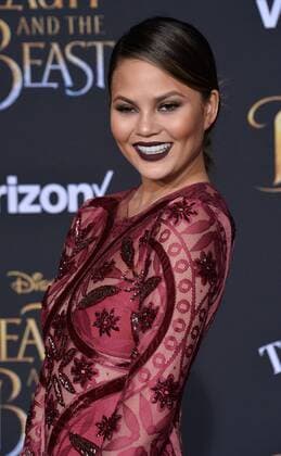 Model Chrissy Teigen attends the premiere of the motion picture romantic musical fantasy Beauty and the Beast at the El Capitan Theatre in the Hollywood section of Los Angeles on March 2, 2017. Storyline: A young prince, imprisoned in the form of a beast, can be freed only by true love. What may be his only opportunity arrives when he meets Belle, the only human girl to ever visit the castle since it was enchanted.  LAP2017030242 JIMxRUYMEN