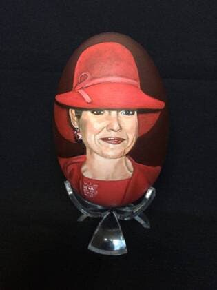 Handbemalte Ostereier mit dem Konterfei niederländischer Adeliger 03-03-2017 Wassenaar Hand painted royal eggs by Mrs. Tiety Entjes-Weij of Queen Maxima. The collection will be displayed during the Eierbeurs on 25th and 26th of march in Wassenaar, 8th and 9th of april in Bemmel (c) PPE Wassenaar Netherlands  Copyright: xppe entjesx