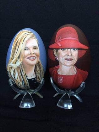 Handbemalte Ostereier mit dem Konterfei niederländischer Adeliger 03-03-2017 Wassenaar Hand painted royal eggs by Mrs. Tiety Entjes-Weij of Queen Maxima, Princess Amalia The collection will be displayed during the Eierbeurs on 25th and 26th of march in Wassenaar, 8th and 9th of april in Bemmel and (c) PPE Wassenaar Netherlands  Copyright: xppe entjesx