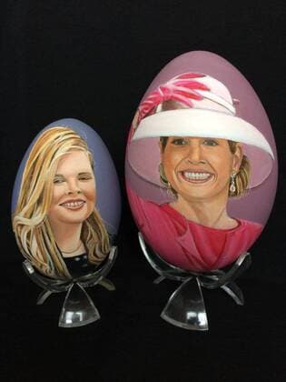 Handbemalte Ostereier mit dem Konterfei niederländischer Adeliger 03-03-2017 Wassenaar Hand painted royal eggs by Mrs. Tiety Entjes-Weij of Queen Maxima, Princess Amalia. The collection will be displayed during the Eierbeurs on 25th and 26th of march in Wassenaar, 8th and 9th of april in Bemmel and (c) PPE Wassenaar Netherlands  Copyright: xppe entjesx