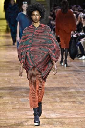A model presents a creation of Issey Miyake during the Women s Ready-to-Wear Fall Winter 2017 2018 fashion week in Paris, France, on March 3, 2017.)(yy) FRANCE-PARIS-FASHION WEEK-ISSEY MIYAKE PieroxBiasion 