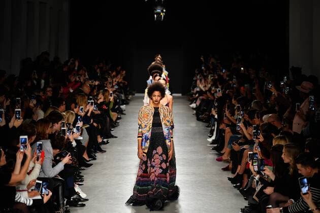 (170304) -- PARIS, March 4, 2017 -- Models present creations of Rahul Mishra during the Women s Ready-to-Wear Fall Winter 2017 2018 fashion week in Paris, France, on March 4, 2017. ) FRANCE-PARIS-FASHION WEEK-RAHUL MISHRA ChenxYichen 