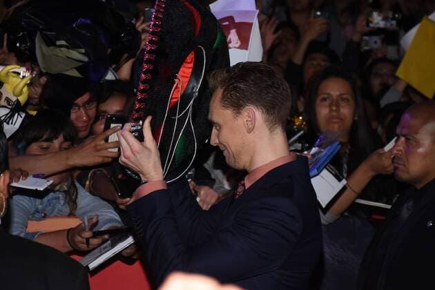 March 4, 2017 - Mexico City, Mexico - Actor Tom Hiddleston Is seen he putting on a traditional hat of Mexico called Charro during the red carpet film premiere of Kong: Skull Island at Cinepolis Oasis on March 04, 2017 in Mexico City, Mexico Mexico City Mexico  - ZUMAn230 20170304_zaa_n230_799 Copyright: xCarlosxTischlerx