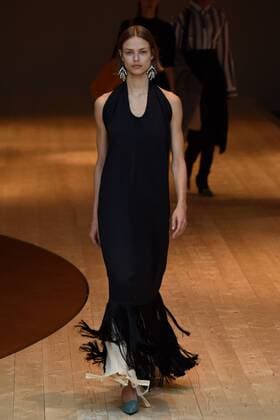 PARIS, March 5, 2017 -- A model presents a creation of Celine during the Women s Ready-to-Wear Fall Winter 2017 2018 fashion week in Paris, France, on March 5, 2017. ) (hy) FRANCE-PARIS-FASHION WEEK-CELINE PieroxBiasion 