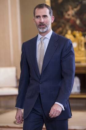 King Felipe VI of Spain receive in audience to the winner of basketball King s Cup 2017, Real Madrid at Zarzuela Palace in Madrid, Spain. March 06, 2017.  (20170306040)