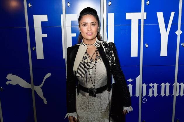 216127 Fenty x Puma Starface 2017-03-06 Paris France Paris Fashion Week. Defile PAP Automne-hiver 2017. FENTY x PUMA by Rihanna. PARIS, FRANCE - MARCH 06: Salama Hayek attends FENTY PUMA by Rihanna Fall Winter 2017 Collection at Bibliotheque Nationale de France on March 6, 2017 in Paris, France. (Photo by Victor Boyko Getty Images for Fenty Puma) Local Caption Salma Hayek Hayek, Salma  Copyright: xFentyxxxPumax xStarfacex STAR_216127_016