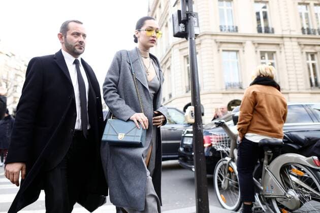 March 7, 2017 - Paris, France - Super Model Bella Hadid seen arriving at a restaurant in Paris, France, on March 7, 2017. Paris France  - ZUMAn230 27531182sp Copyright: xMehdixTaamallahx