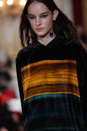 A model takes to the catwalk during the presentation of Paul & Joe s show as part of the Fall-Winter 2017-18 Paris Fashion Week on March 7, 2017.  PAR20170307104 MAYAxVIDON-WHITE