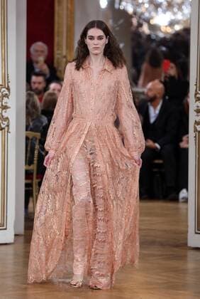A model takes to the catwalk during the presentation of Paul & Joe s show as part of the Fall-Winter 2017-18 Paris Fashion Week on March 7, 2017.  PAR20170307120 MAYAxVIDON-WHITE