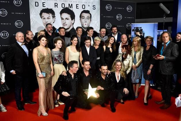 Cast and crew pose for the photographer at the official premiere of H.I.T. van de Romeo s, a movie of director Matthias Temmermans in Antwerp kinepolis, Wednesday 08 March 2017. The film will be released on 15 March.  DIRKxWAEM 05061084
