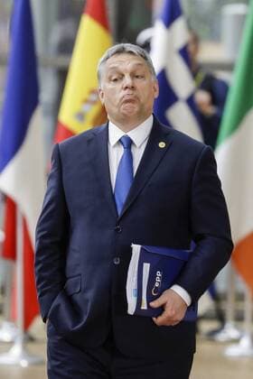 Hungary Prime Minister Viktor Orban arrives on the first day of an EU summit meeting, Thursday 09 March 2017, at the European Union headquarters in Brussels.  THIERRYxROGE 05061565