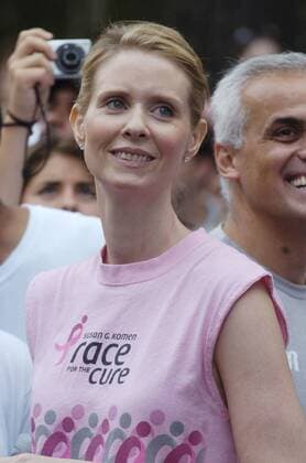 Sep 14, 2008 - Manhattan, New York, USA - CYNTHIA NIXON at the Susan G. Komen Race for the Cure along Central Park West. Today, Komen for the Cure is the world s largest grassroots network of breast cancer survivors and activists fighting to save lives, empower people, ensure quality care for all and energize science to find the cures - ZUMAb09_ 20080914_bry_b09_029 Copyright: xBryanxSmithx