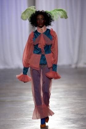 March 10, 2017 - Lisbon, Portugal - A model presents a creation from the Portuguese fashion designer David Ferreira Fall Winter 2017 2018 collection during the Lisbon Fashion Week on March 10, 2017 in Portugal. - ZUMAf123 20170310_zap_f123_006 Copyright: xPedroxFiuzax