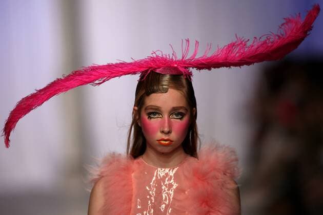 March 10, 2017 - Lisbon, Portugal - A model presents a creation from the Portuguese fashion designer David Ferreira Fall Winter 2017 2018 collection during the Lisbon Fashion Week on March 10, 2017 in Portugal. - ZUMAf123 20170310_zap_f123_007 Copyright: xPedroxFiuzax